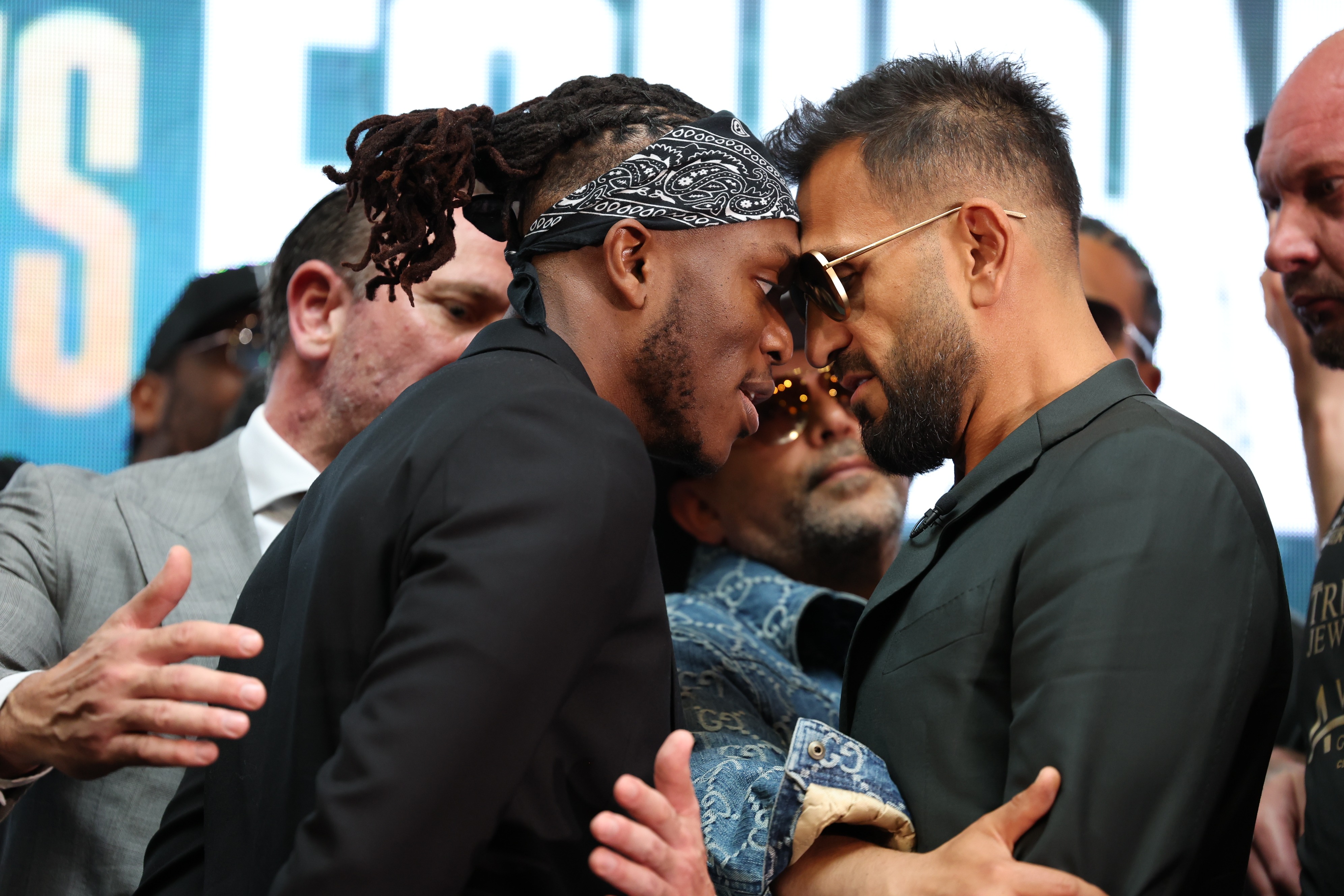 LONDON MAY 11: MF & DAZN X SERIES: 007 Press Conference at The Drum, Wembley Park, London on the 11th May 2023. Misfits Boxing. Credit: Leigh Dawney/Misfits Boxing.