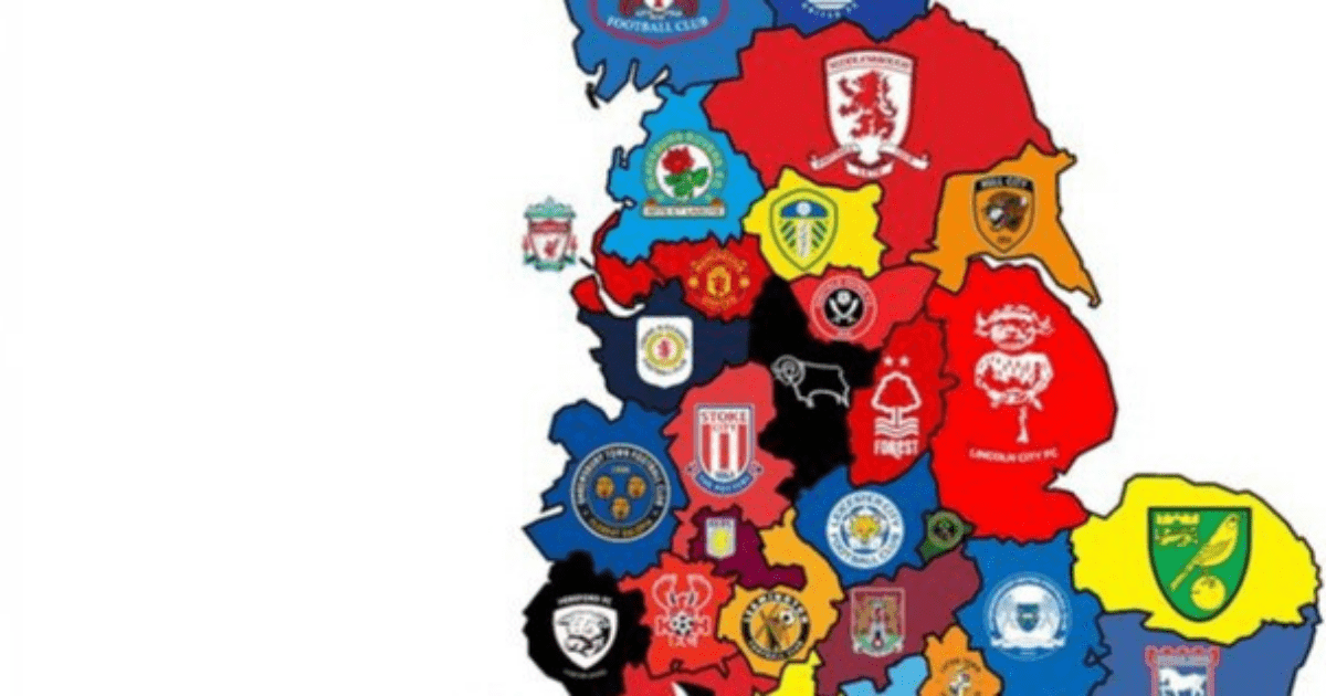, Biggest club in every county across England graphic designed by fan causes fury with Arsenal topping Chelsea in London