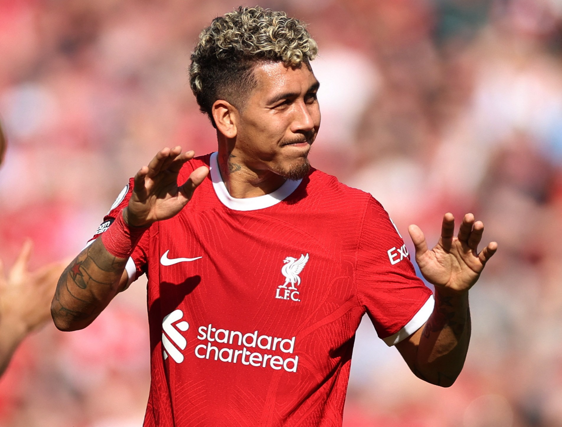 , Roberto Firmino in tears as he leaves Anfield pitch for final time after snatching last-gasp equaliser vs Aston Villa