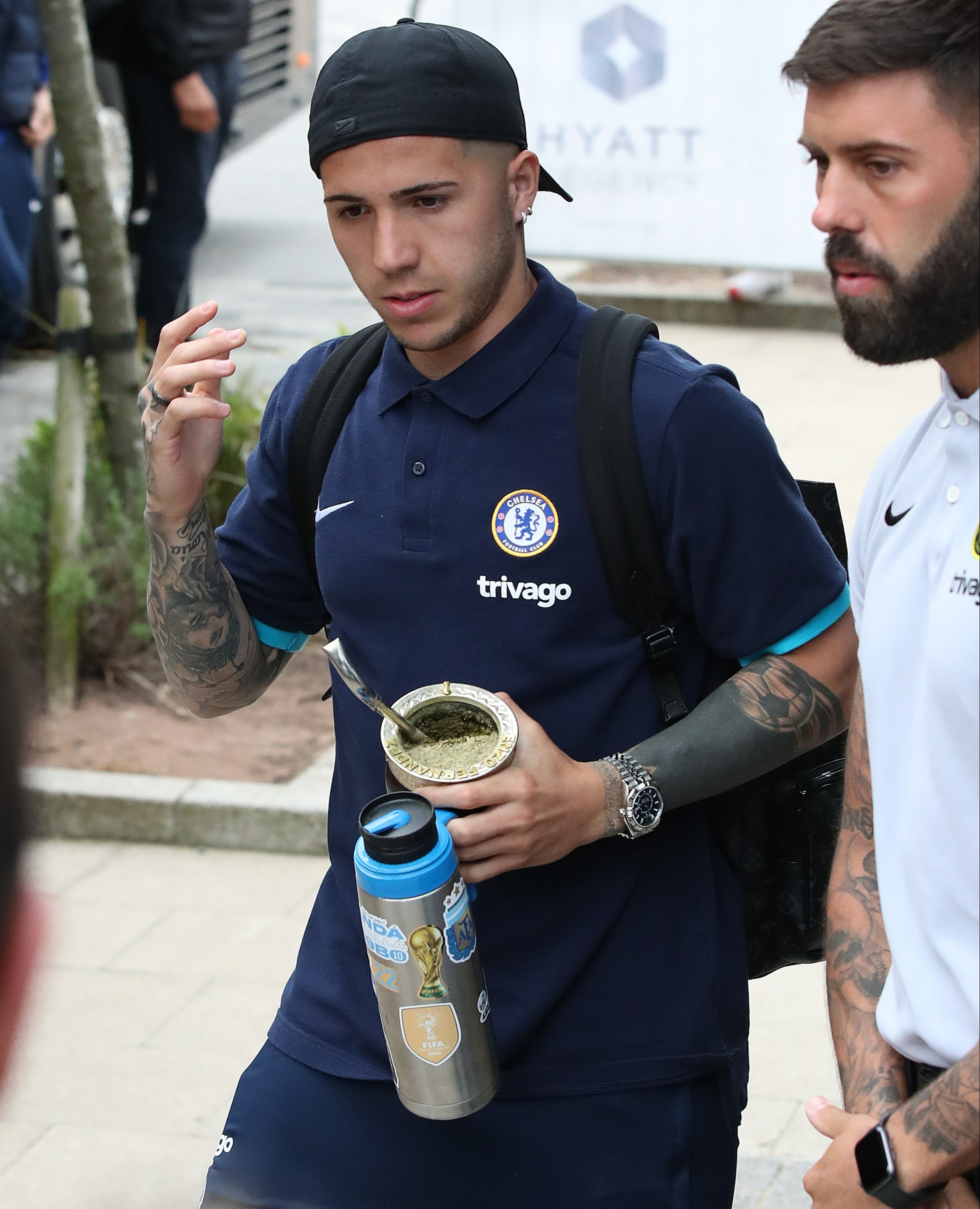 , Unknown Chelsea youngster arrives with squad to face Man Utd as stars check in at The Hyatt Hotel