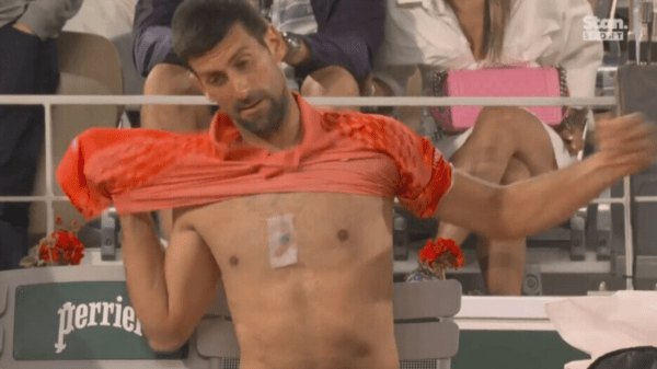 , Novak Djokovic straps mysterious device to chest and claims it gives him Iron Man superpowers