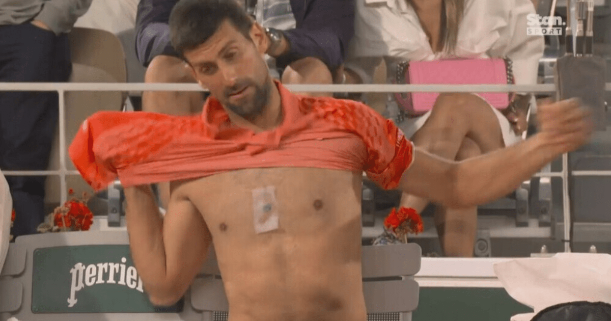, Novak Djokovic straps mysterious device to chest and claims it gives him Iron Man superpowers