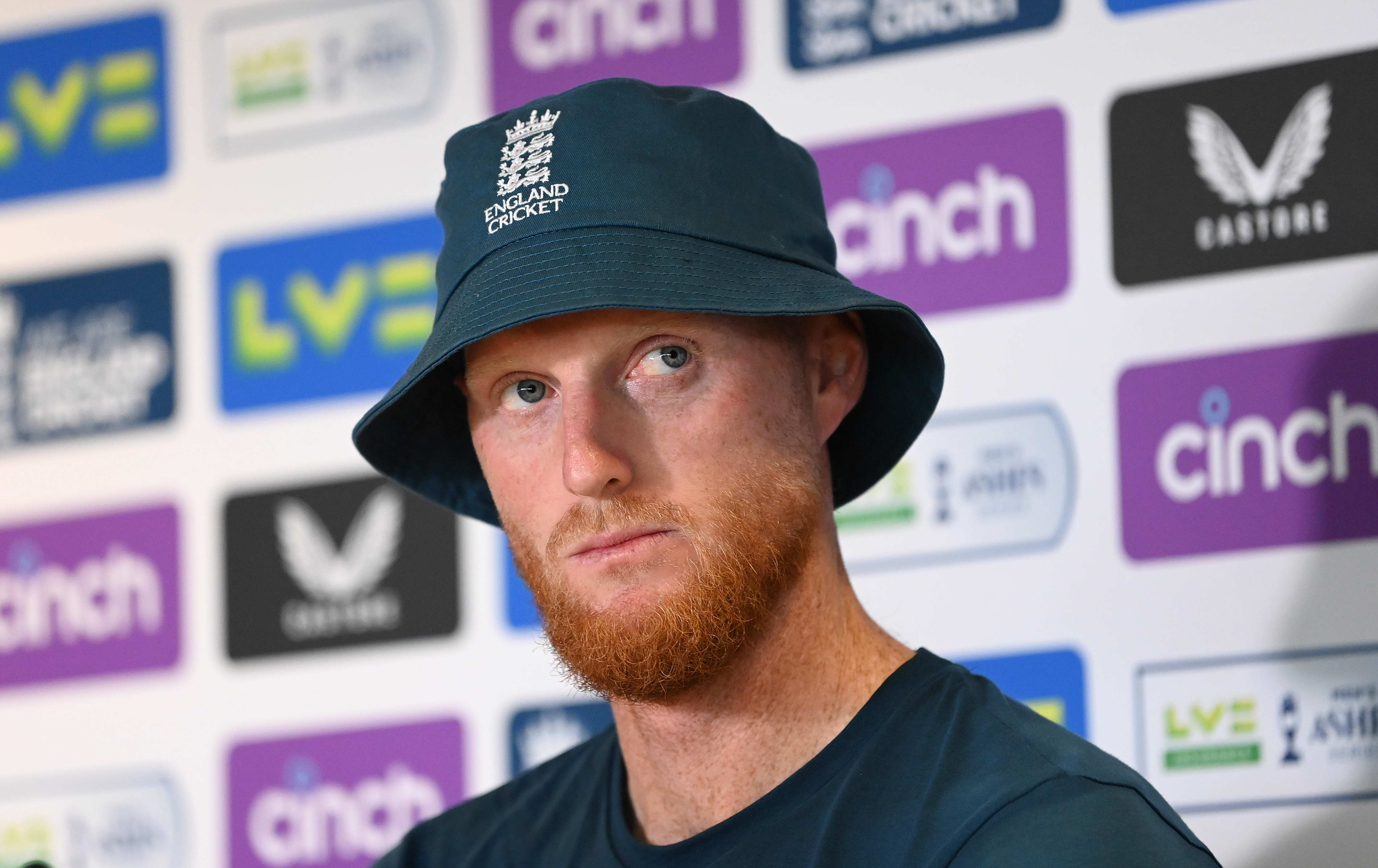 BIRMINGHAM, ENGLAND - JUNE 15: England captain ben Stokes faces the media at a press conference during England nets ahead of the Ashes Test Match against Australia at Edgbaston on June 15, 2023 in Birmingham, England. (Photo by Stu Forster/Getty Images)