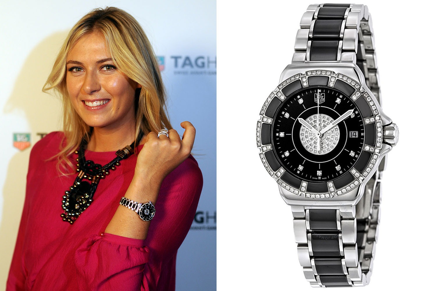 Maria Sharapova was formerly an ambassador for TAG Heuer before her drug ban, and wore a £1,900 Formula 1 Lady watch