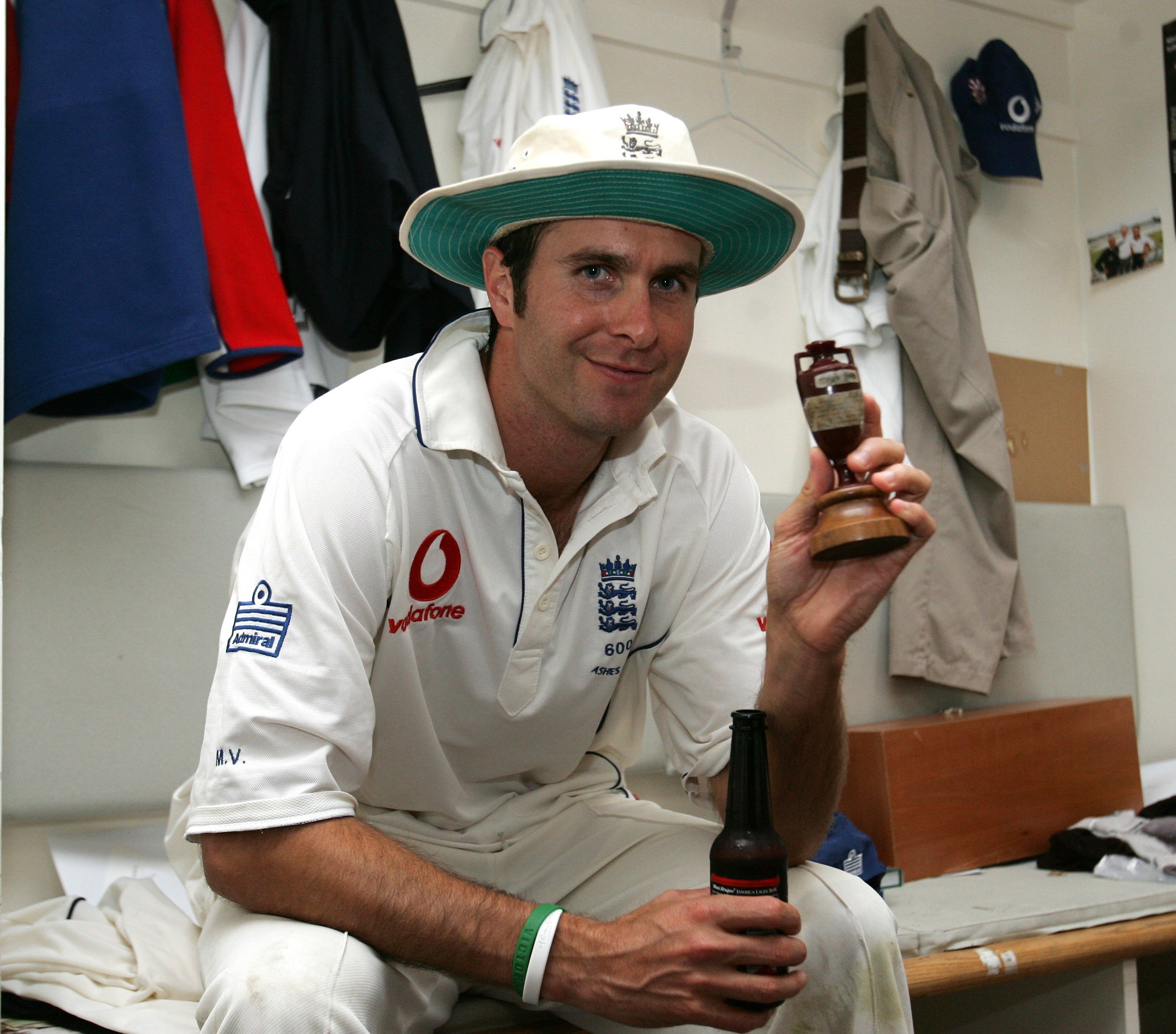 England V Australia / 5th Ashes Test / The Oval 12/09/2005 Picture by Marc Aspland Michael Vaughan in the dressing room with the Ashes
