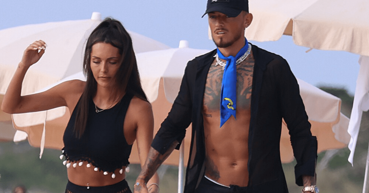 , Ben White goes back to black as Arsenal star and new model wife Milly Adams wear matching outfits on honeymoon in Ibiza