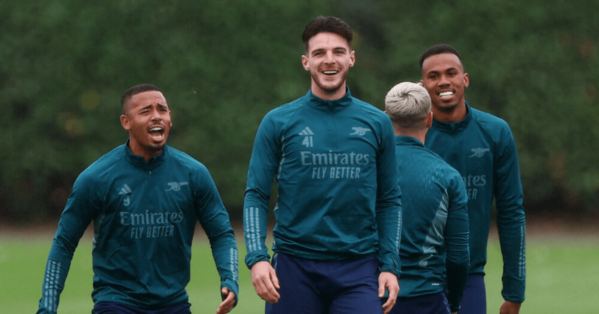 , Arsenal Star Declan Rice Mocked for ‘Playing Up to Cameras’ in Champions League Training
