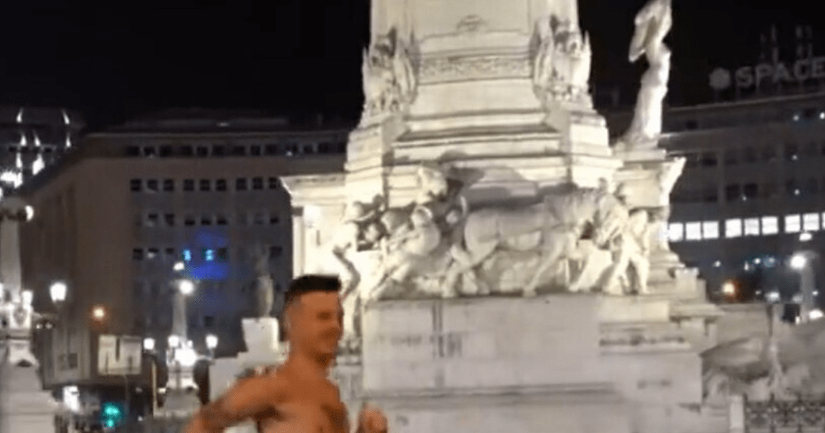 , Shocking moment superfan celebrates ex-Chelsea star’s goal by running through city naked