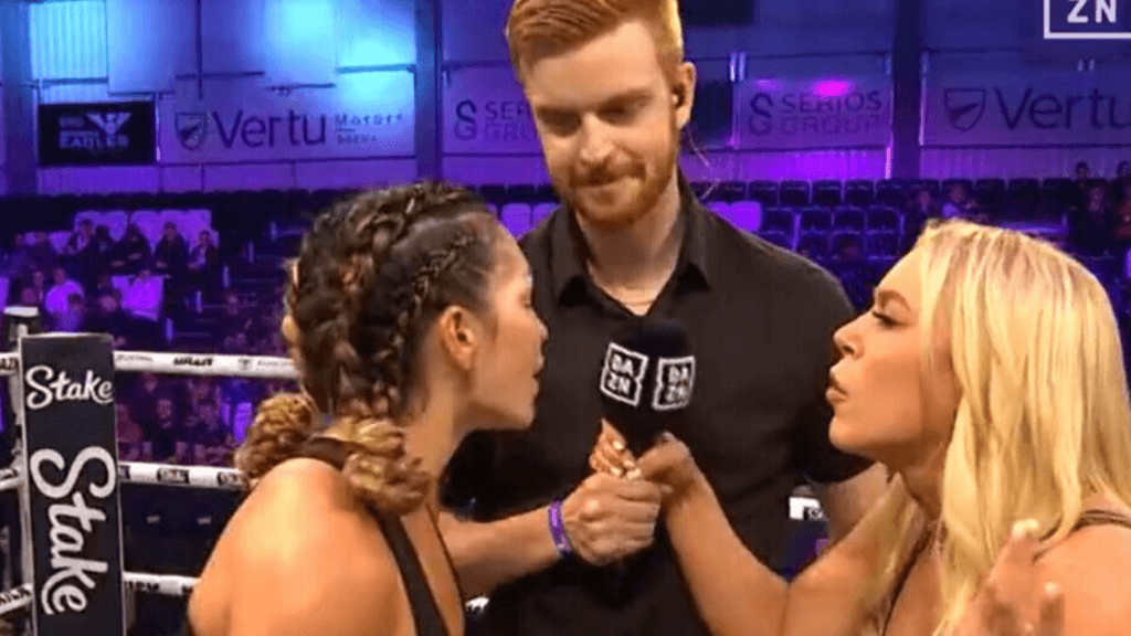 , Elle Brooke Leaves Fans Disgusted as She Asks for Cup to Pee in Live on TV During Misfits Boxing Card