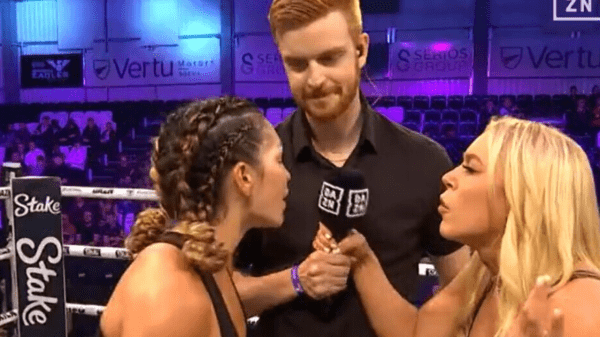 , Elle Brooke Leaves Fans Disgusted as She Asks for Cup to Pee in Live on TV During Misfits Boxing Card