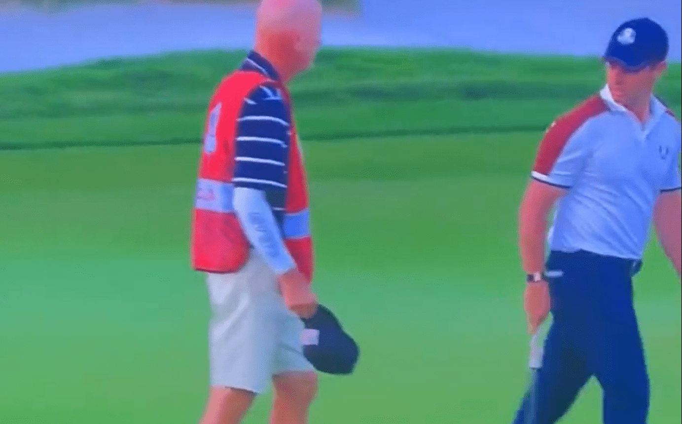 , Watch moment on 18th hole that sparked Rory McIlroy’s car park rage as fans says Team USA caddie ‘miles out of line’