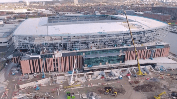 , Everton Shares New Stadium Progress Video Amid Fan Discontent