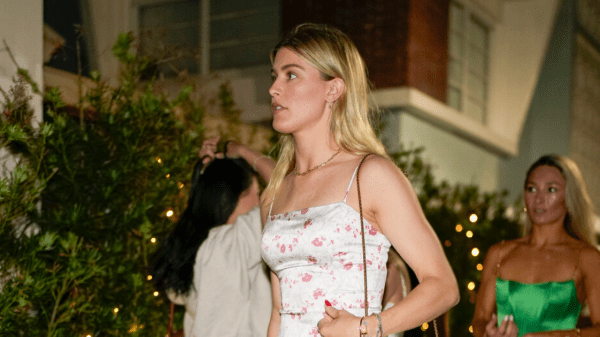 , Tennis Star Eugenie Bouchard Stuns in Floral Mini Dress and Feathery Heels During Night Out in Miami