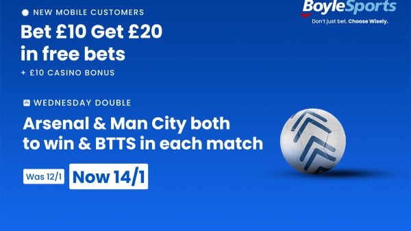 , Arsenal and Man City Champions League special: Get £20 in free bets and £10 casino bonus with BoyleSports offer
