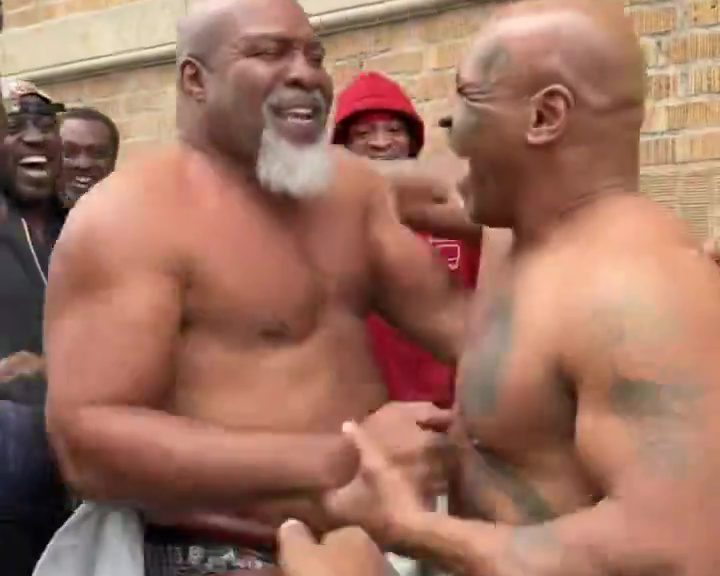 , Mike Tyson Shows Ripped Physique in Street Brawl with Shannon Briggs